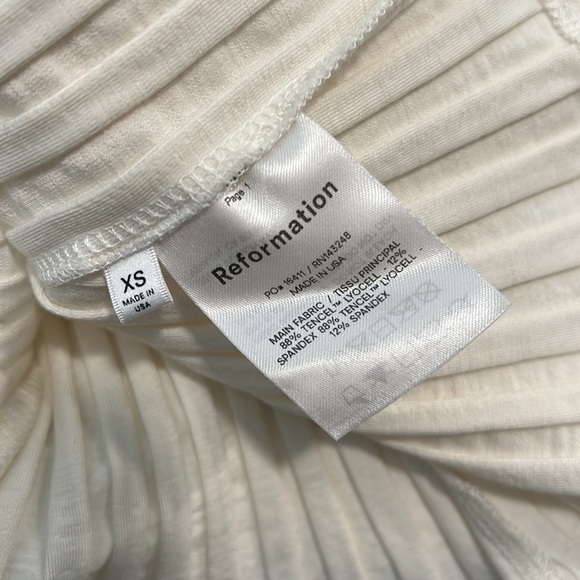 Reformation Vittoria Cream Collared Long Sleeveeve Mini Dress Size XS - Picture 8 of 8